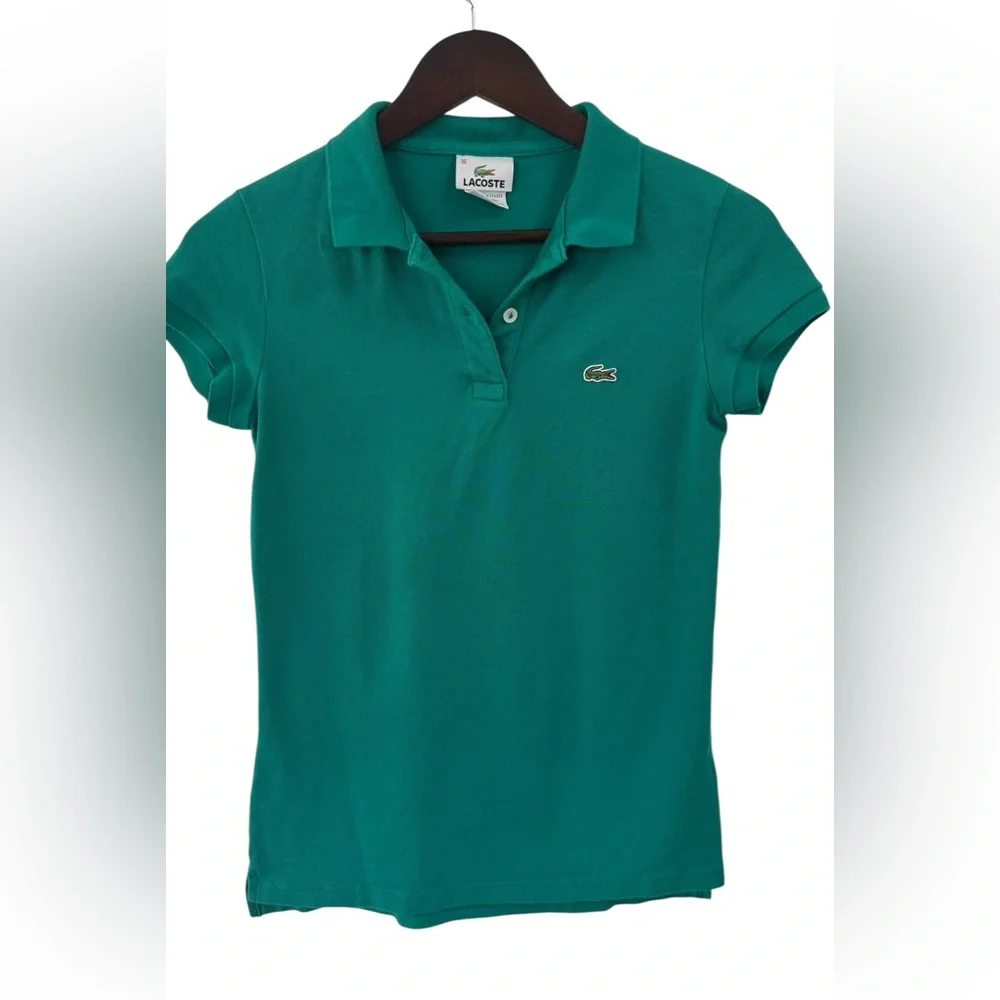 Lacoste Women's Green Polo Shirt Size 36 - Picture 1 of 5